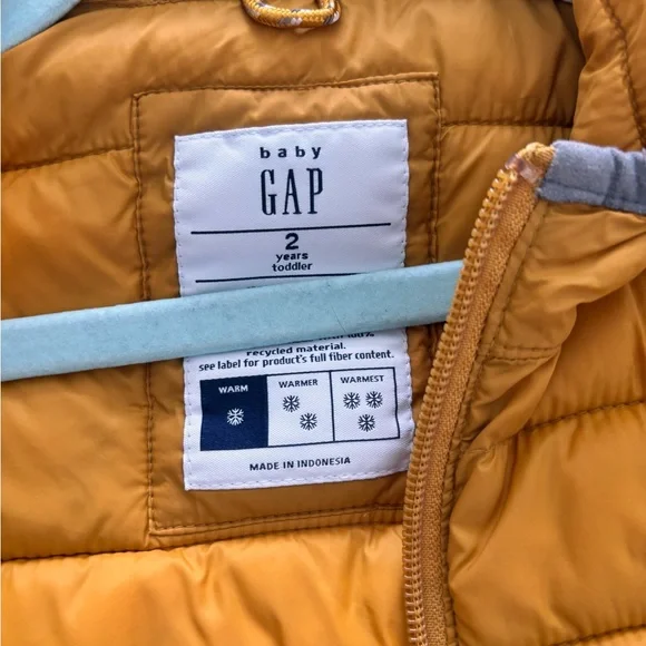 GAP Kids' Mustard Puffer Jacket 2t - Picture 3 of 3